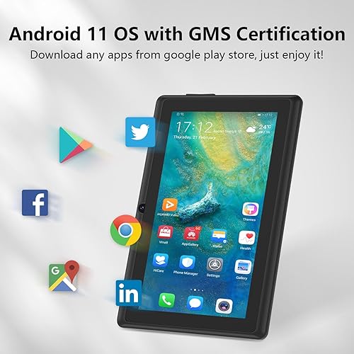 Miniatura 3 de Tablet Android 11, 2+4GB RAM 32GB ROM, procesador de cuatro núcleos, cámara dual, WiFi, conector para auriculares de 0.138 in, FM Bluetooth,