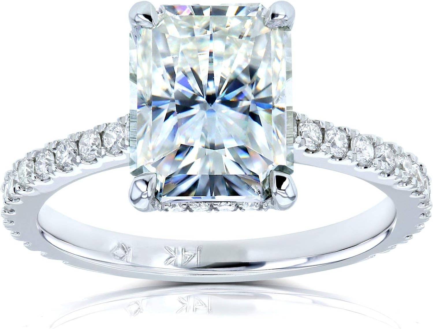 Kobelli Radiant-cut Moissanite Engagement Ring 3 1/10 CTW 14k White Gold