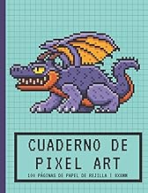 Cuaderno de PIXEL ART: Papel de rejilla Pequeñas baldosas 8x8mm | Cuaderno en blanco | Para hacer dibujos de píxeles y colorear | Monstruo dragón ... niños y niñas jugadores, niños y adultos