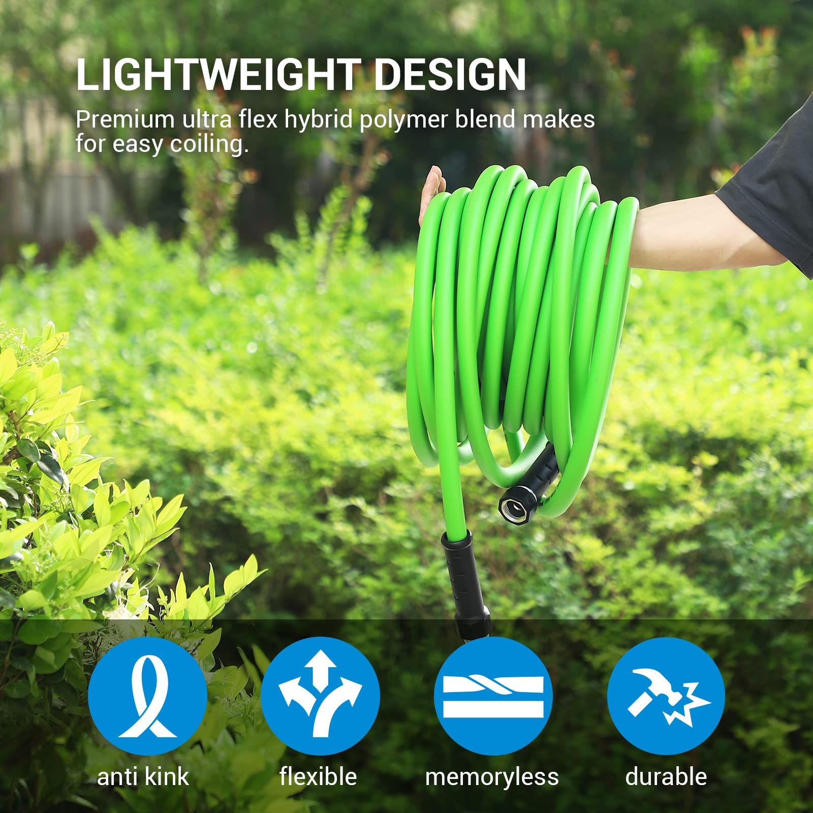 Tubo Da Giardino WELLUCK 5/8 X 15,2m – Anti-attorciglio, Flessibile, Per Acqua Potabile, Senza BPA