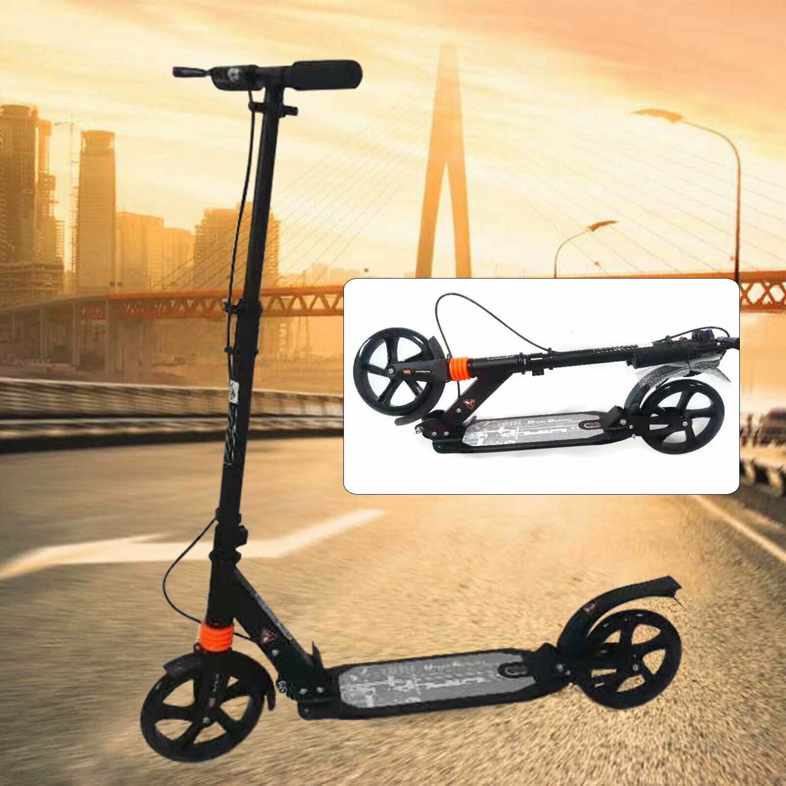 Hikole Erwachsenen-Roller – Klappbar, Höhenverstellbar, 205 Mm Räder, Bis 100 Kg, Mit Schultergurt