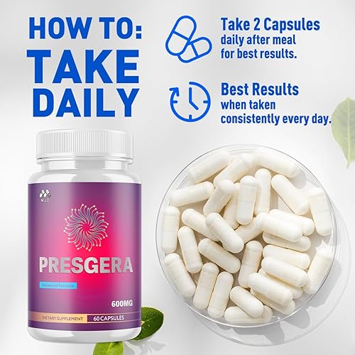 Miniatura 3 de Presgera Capsules, píldoras oficiales de suplemento para el nervio Presgera con todos los ingredientes naturales, suplemento de fórmula avanzada de