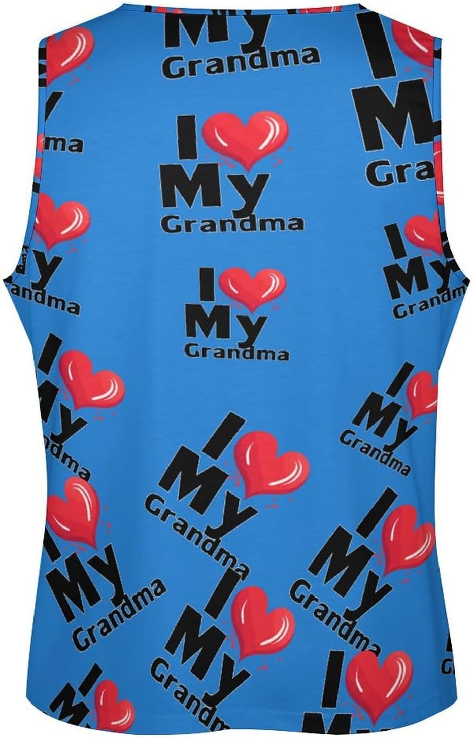 I LOVE My Grandma Men's Tank Tops Sleeveless Muscle Shirts for Men Lightweight Vest Crew Neck T-Shirts