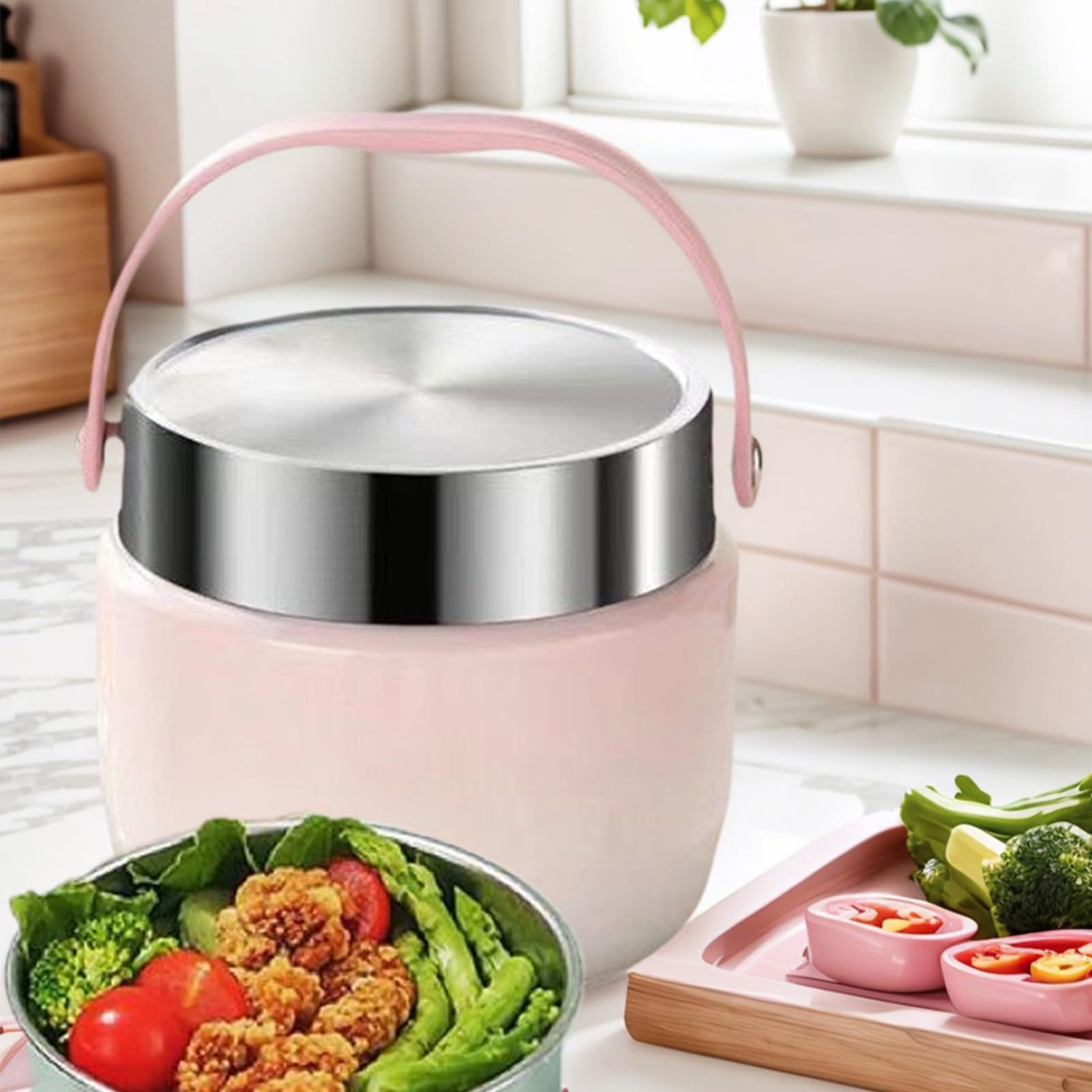 Isolierter Mittagsbehälter Für Warmes Essen 1200 Milliliter Thermische | Isolierte Aufbewahrungsdose Für Speisen Für Camping Picknick Arbeit Schule Büro Reisen
