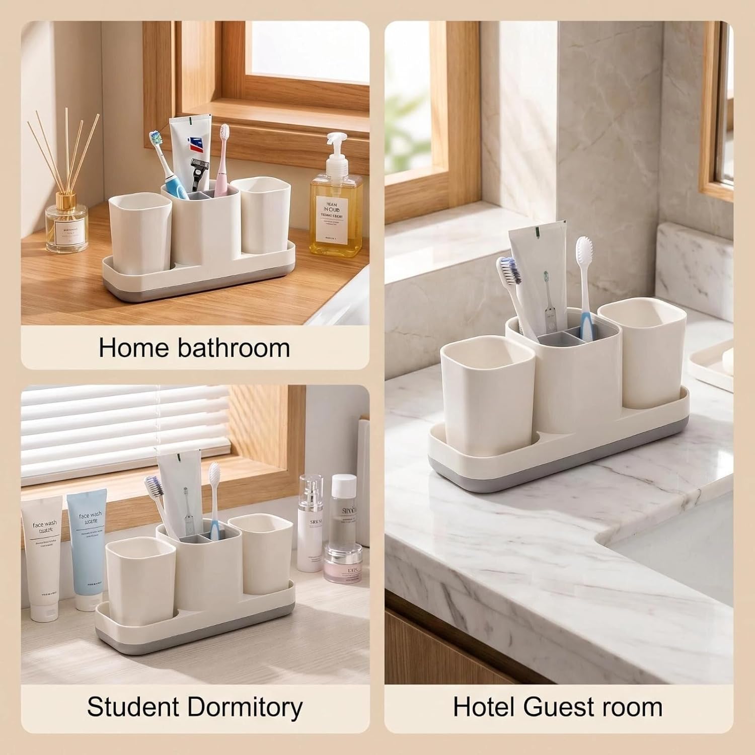 Toothbrush Holder for Bathroom, Electric Toothbrush and Tootaste