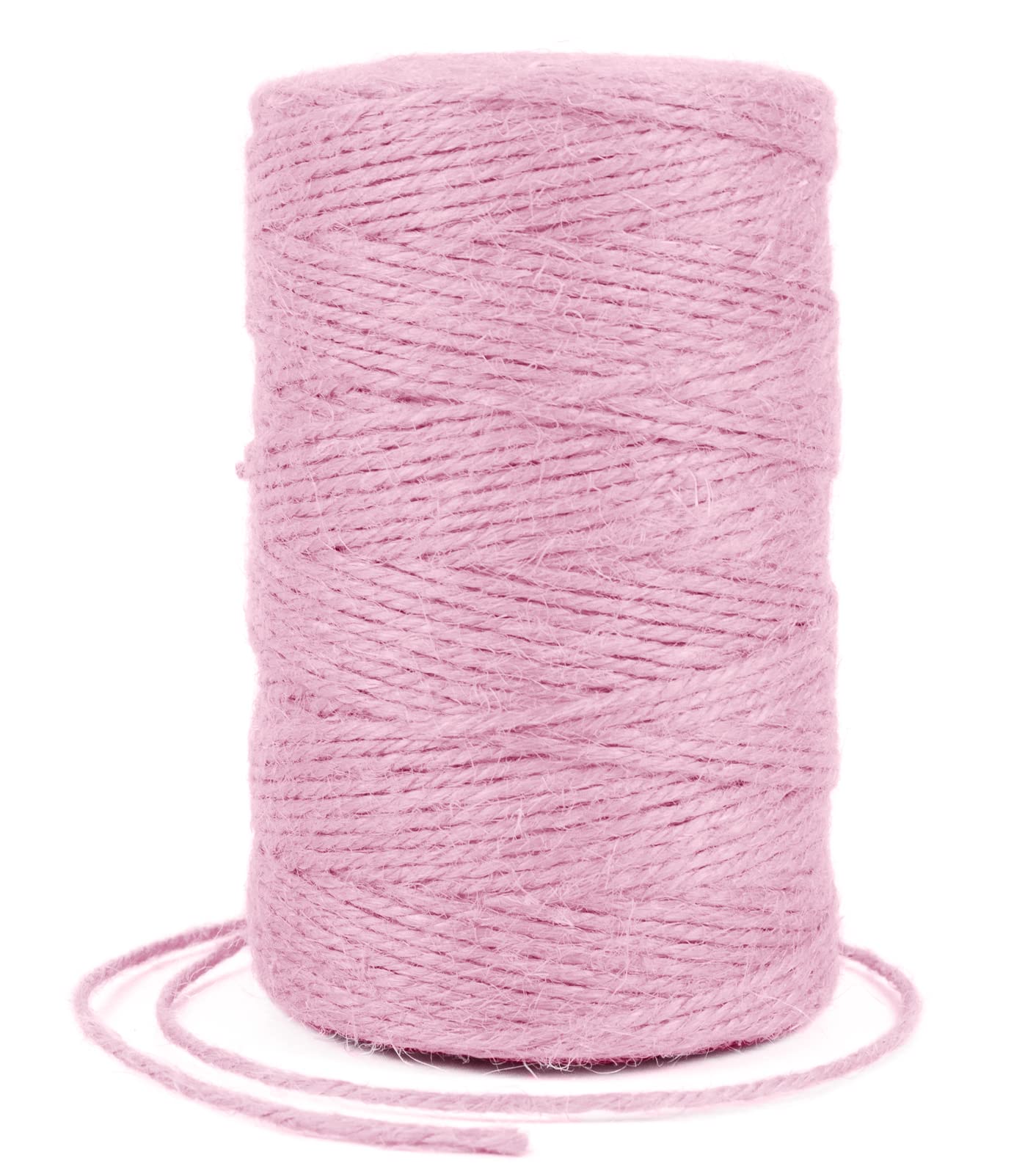 Uiopa Jute Twine String 2mm 200m/656 Feet Garden String Coloured Twine Natural Rope, Craft String for Gift Wrapping, Gardening, DIY Crafts, Floristry, Bundling, Christmas (Pink)