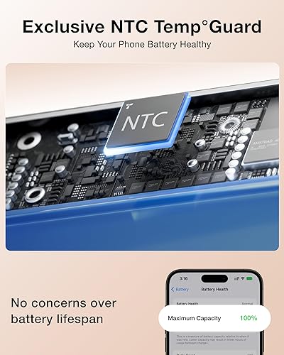 Miniatura 6 de TORRAS Cargador portátil MagSafe, banco de energía magnético inalámbrico ultra delgado de 5,000 mAh con cable USB-C, batería magnética de carga