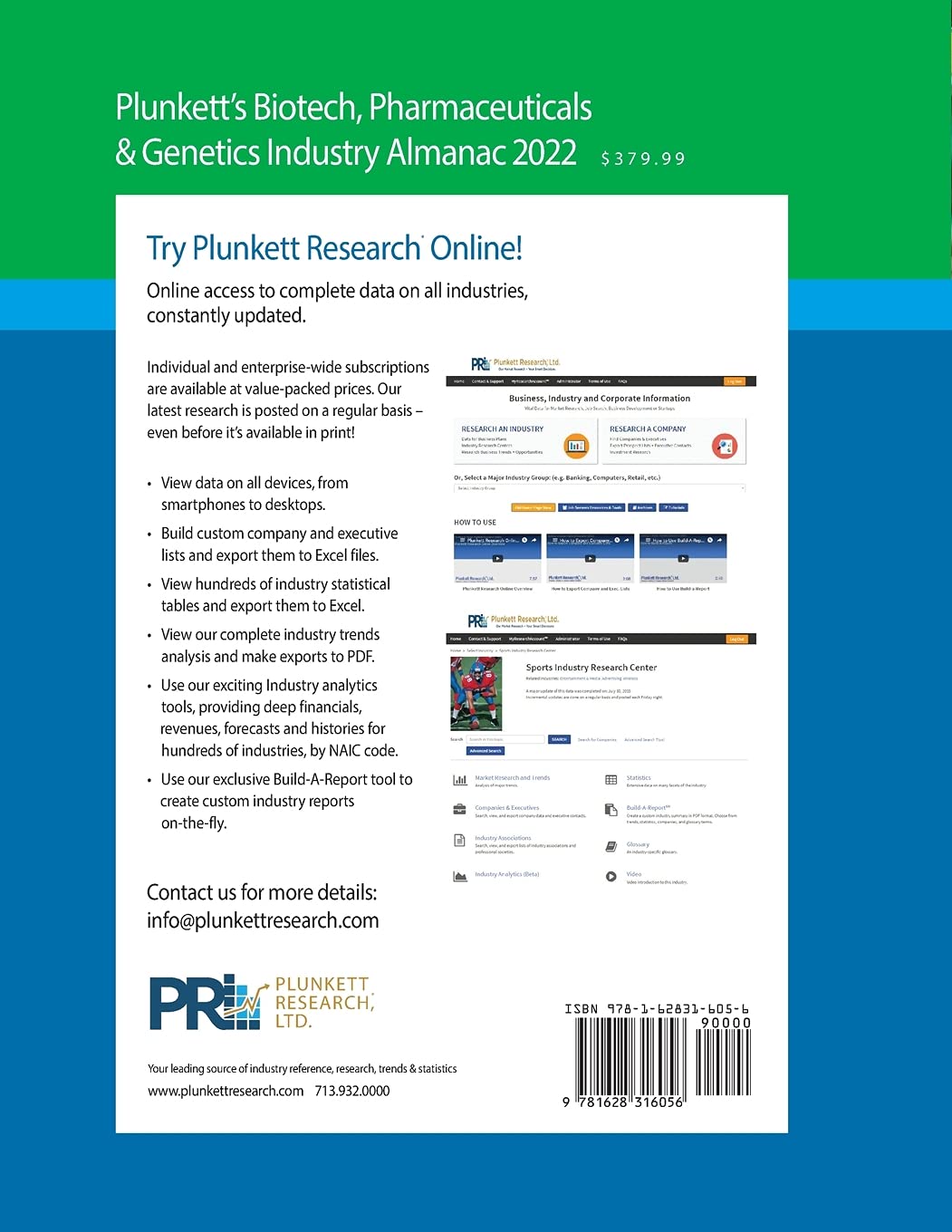 Plunkett's Biotech, Pharmeceuticals & Genetics Industry Almanac 2022: The Only Comprehensive Guide to Biotechnology and Genetics Companies and Trends
