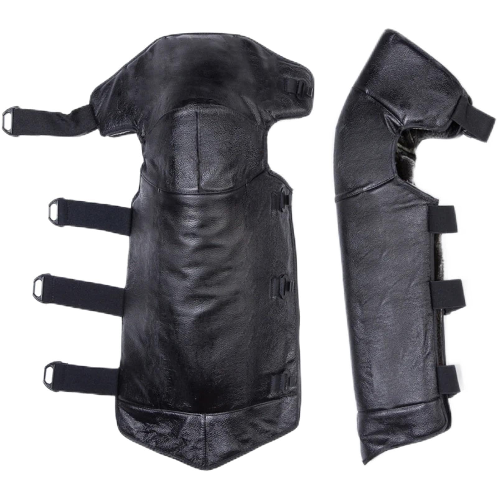 Ginocchiere Protettive Invernali Ginocchiere lunghe in pelle di vitello for moto impermeabili invernali Protezione for pattinaggio su ghiaccio calde antivento Per L'inverno
