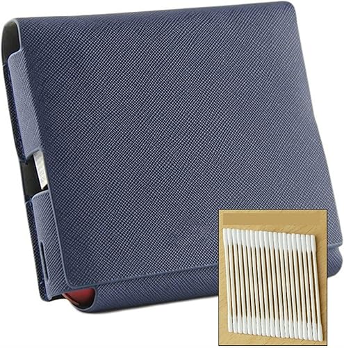 Miniatura 2 de EPMANN Flip Cover Double Book Leather Case Bag Case Wallet Holster Fit for Iqos 3 DVD Storage case Color  Blue