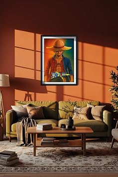 KARTPOST3R One Piece Monkey D. Luffy Anime Tablo Poster No: 0041 (Çerçeveli)