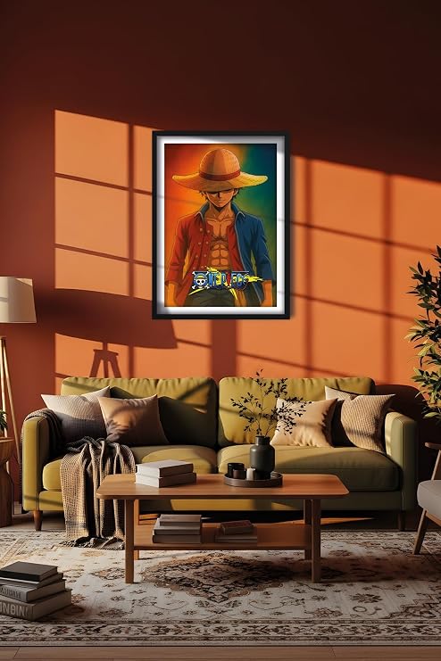 KARTPOST3R One Piece Monkey D. Luffy Anime Tablo Poster No: 0041 (Çerçeveli)