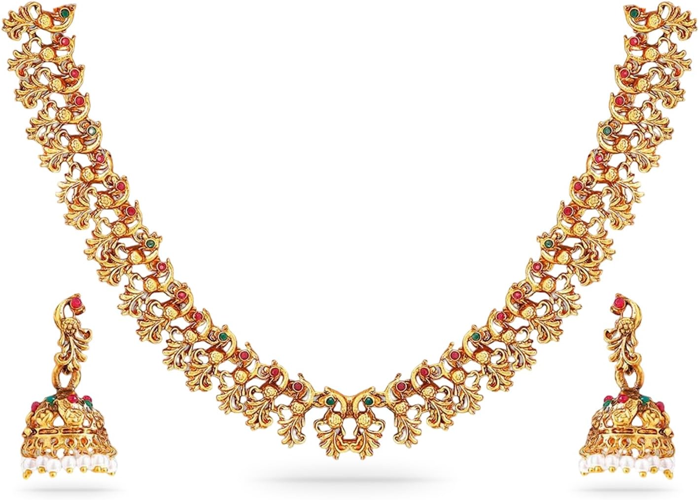 Necklace Set Gold Plated Floral Design Jewellery Gift for Women & Girls