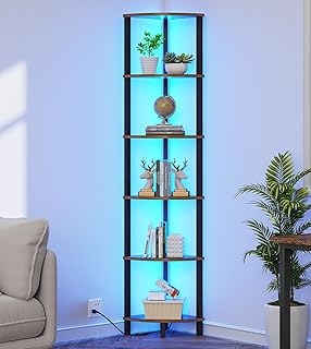 VIMBER 6-Tier Corner Shelf with LED L...