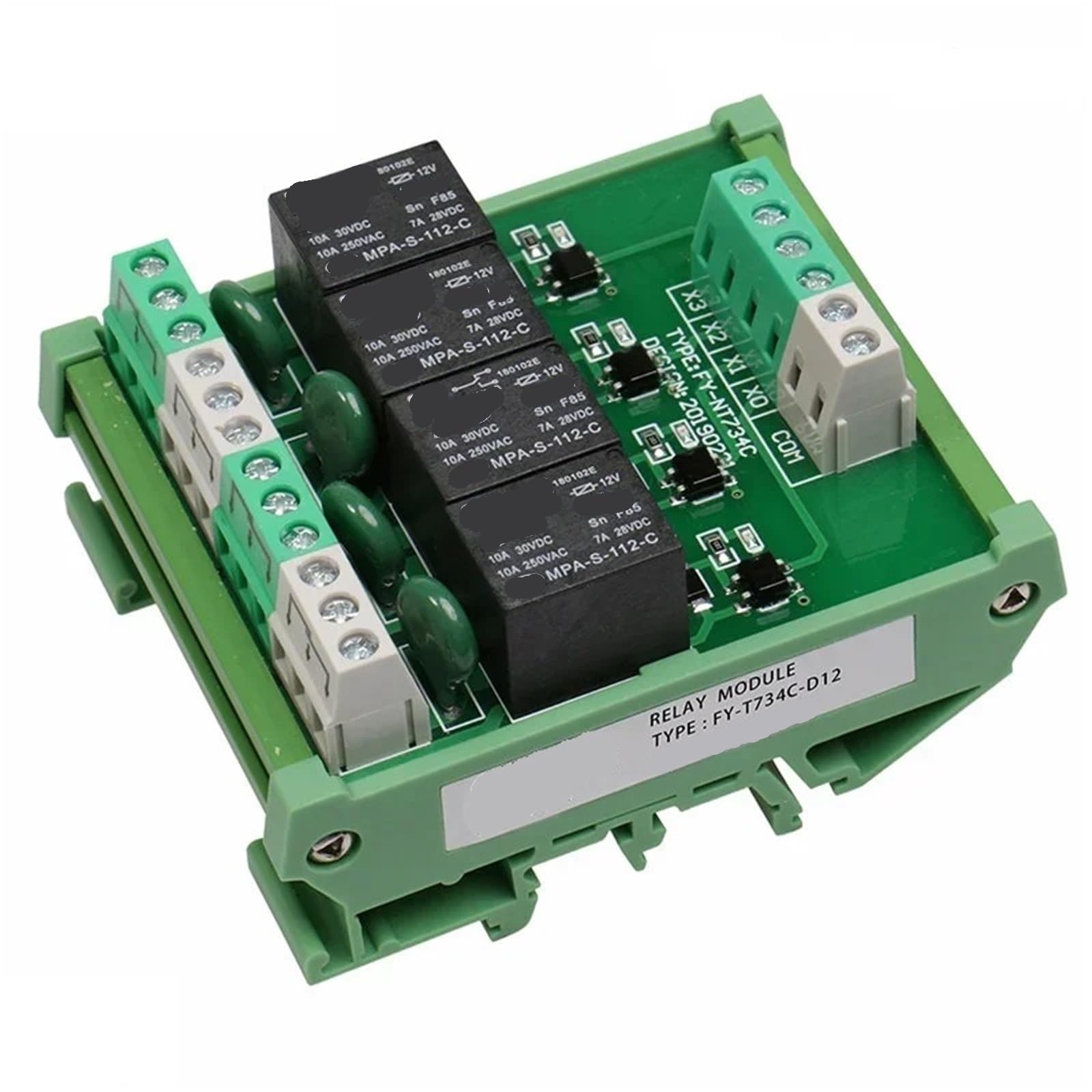 Relais 4 canaux 12V 24V CC/CA interface 230V FY-T734-12VACDC - 3