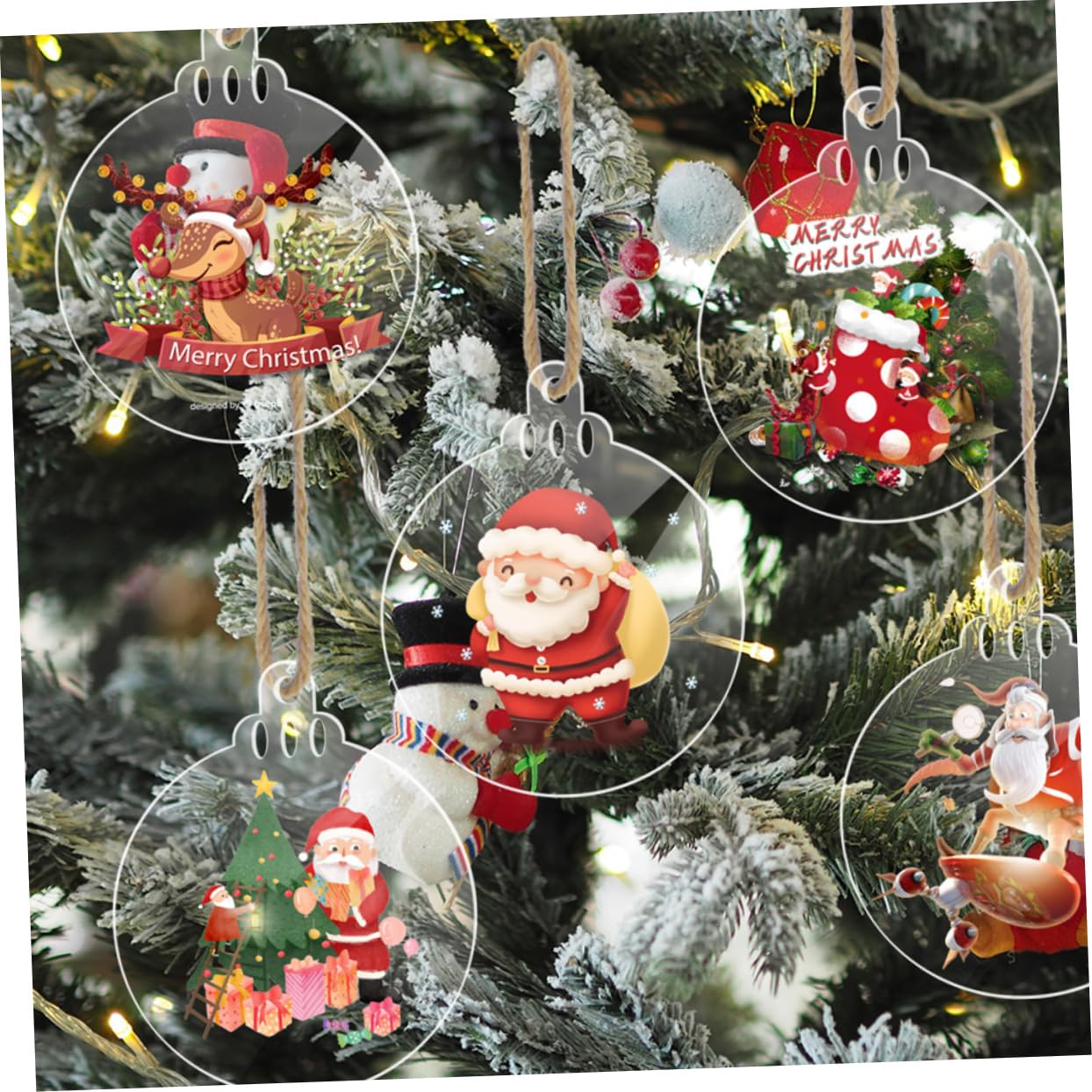 PRETYZOOM 60 Stk Acryl-Schneeflocke Weihnachtsbaum-Hängeornamente hängendes Schneeflockendekor christbaum anhänger tannenbaum anhänger Weihnachtsdekore weihnachtliche Ornamente Transparent