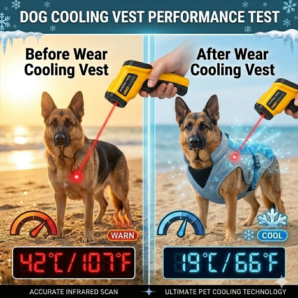 Pequeños Chaleco Refrescante para Perros Arnés Reflectante Para Perros Chaqueta Refrescante, Abrigo Fresco y Cómodo Para Perros, Seguridad a Prueba de Sol y Tecnología de Evaporación de Pantano