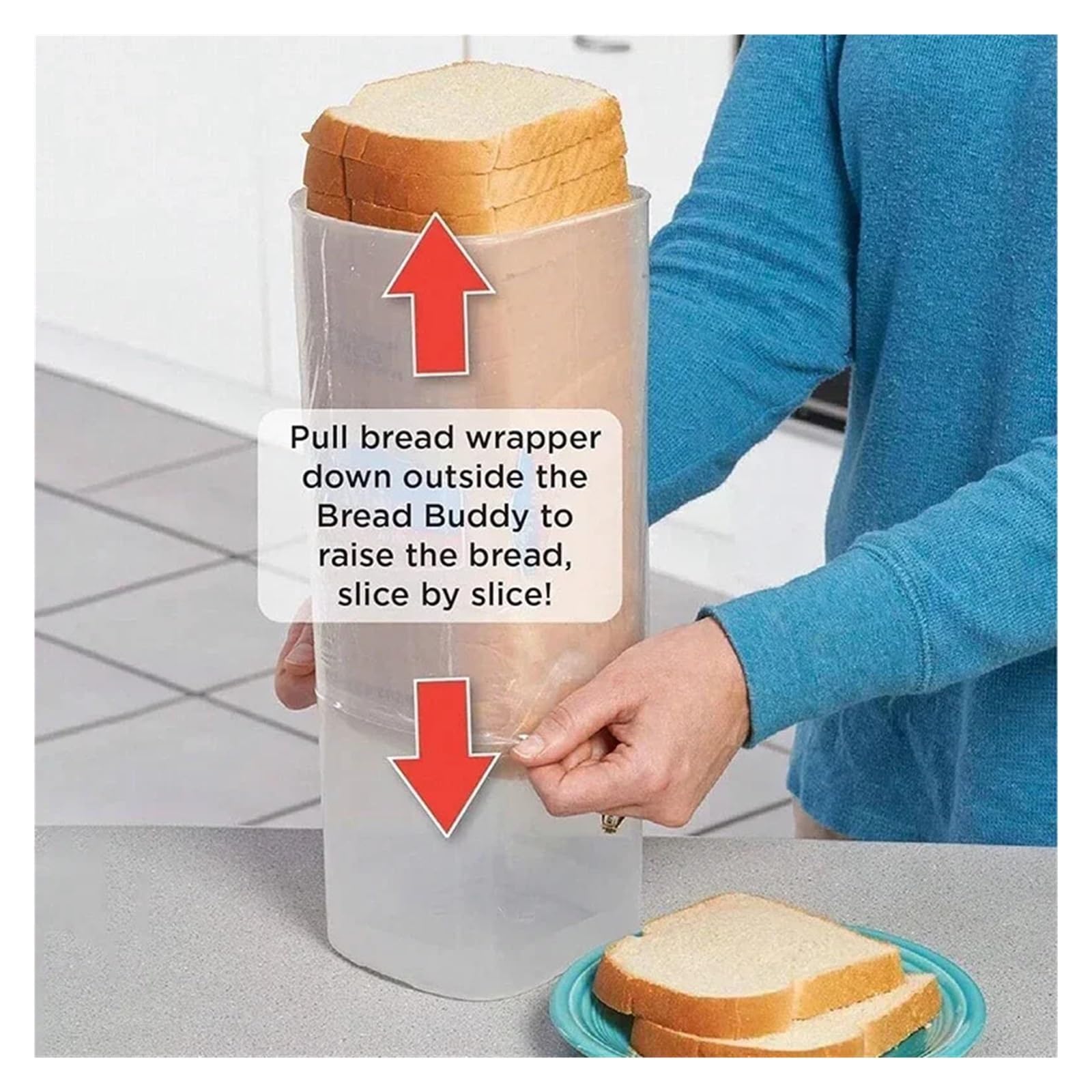 Contenitore rettangolare for pane, toast, contenitore for torte, for alimenti freschi e secchi, for congelati