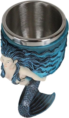 Miniatura 6 de Ebros Sirenas náuticas del mar Colorido Pulpo de sirena azul con hermosa cola tallo de aleta de vino copa de vino Cáliz Bebida Beverage Serveware