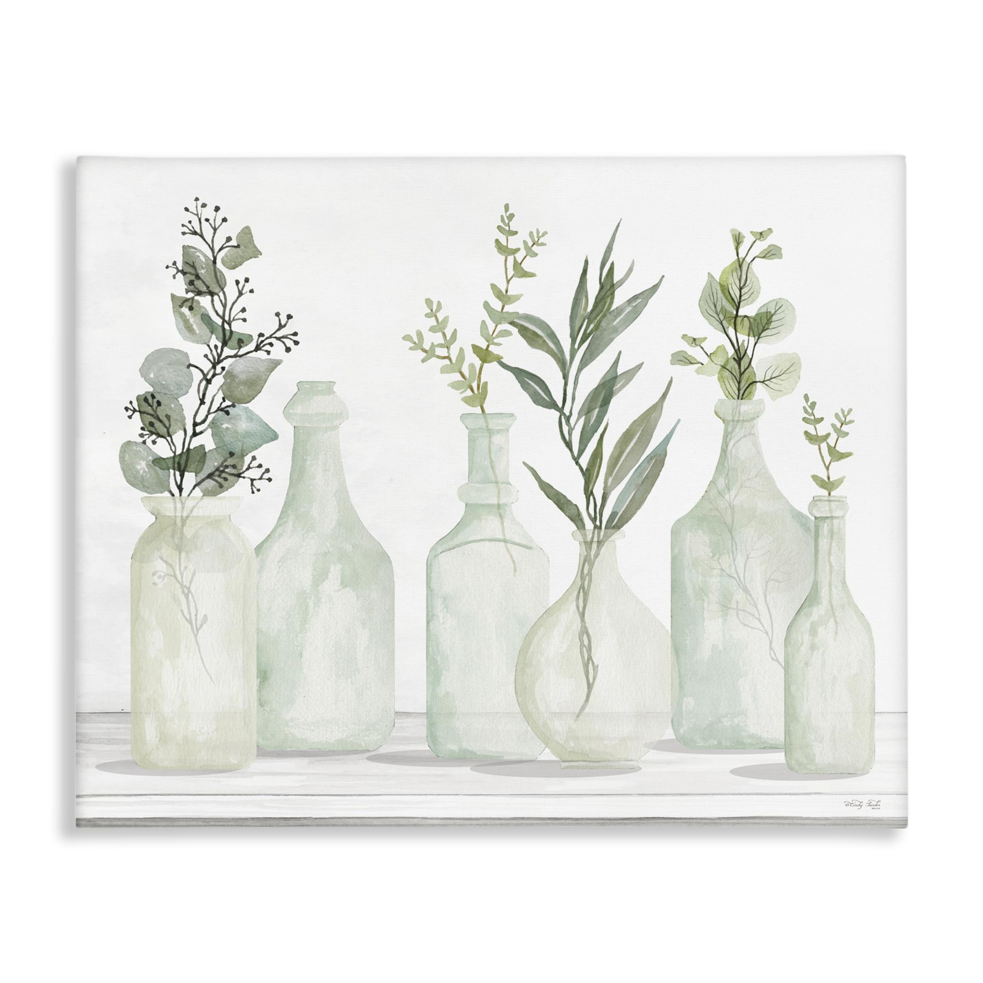 Stupell Industries 'Soft Green Potted Plants Fresh Herbs Still'| Canvas Art