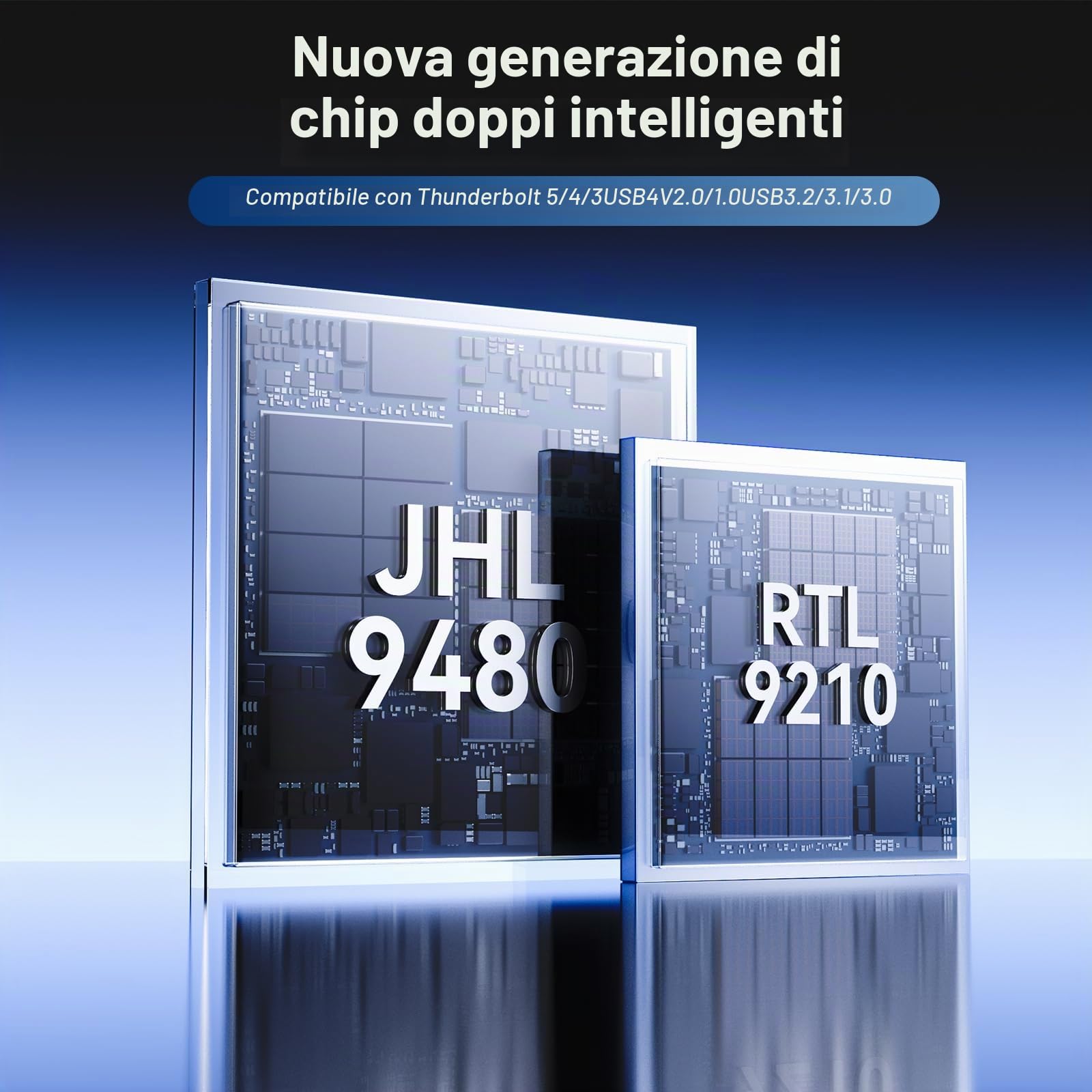 ANYOYO Enclosure SSD M.2 NVMe da 80 Gbps, compatibile con Thunderbolt 5/4/3 e USB4 V2.0, custodia SSD esterna ad alta velocità per MacBook M4/Mini, design con ventola di raffreddamento in alluminio