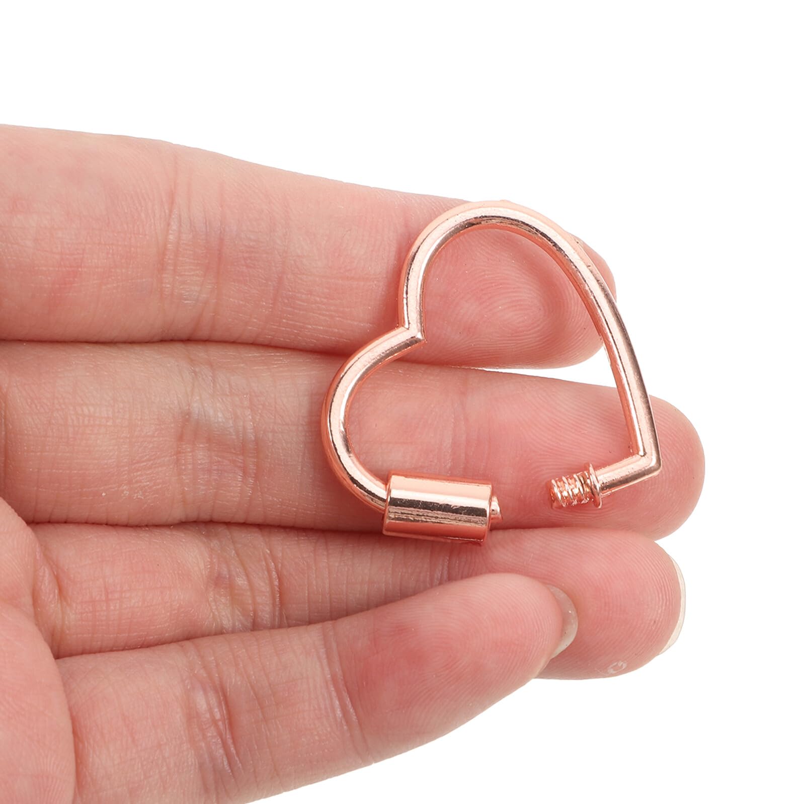 10piezas Conector de Joyería Mosquetón con Cierre de Rosca de Corazón de Aleación para Hacer Pulseras de Joyería Clip Conector para Llavero Soporte para Bolso de Monedero Pack