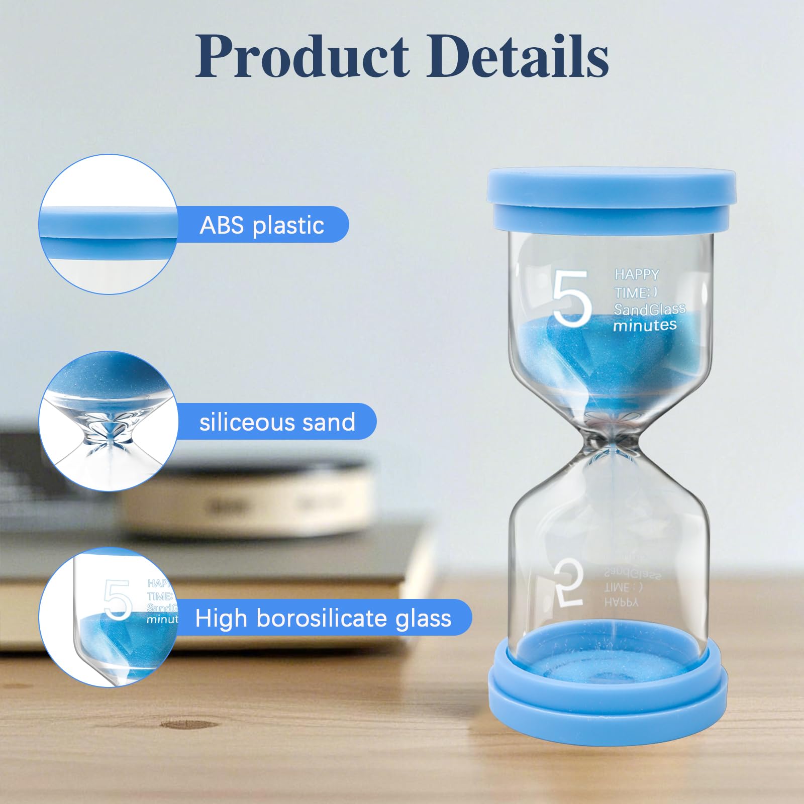 Sanduhren Set 5-teilig Für Kinder - Macaron Farben Mit 3-30 Minuten Timern