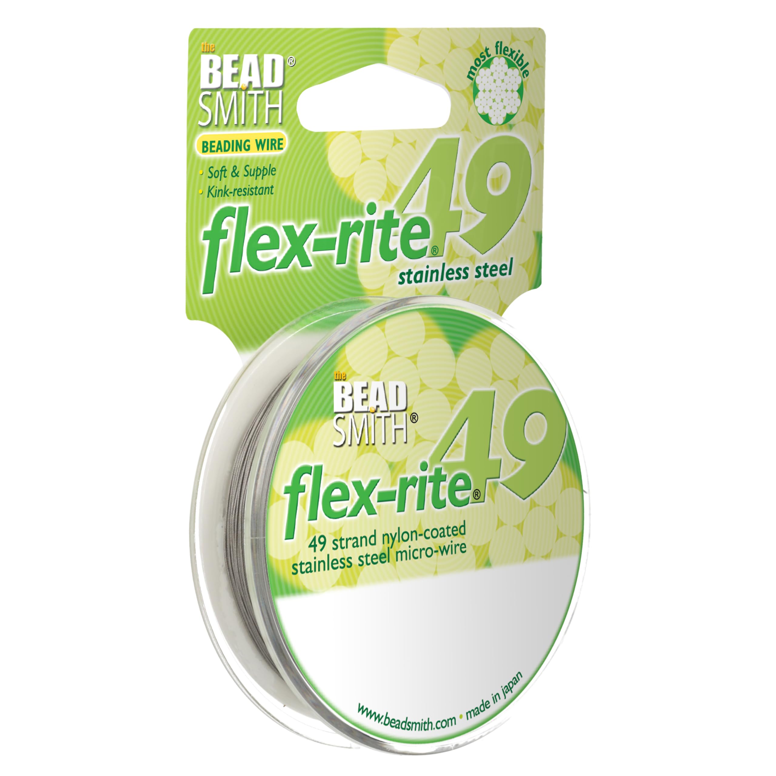 The Beadsmith Flex-Rite Beading Wire - 49-Strand Nylon-Coated Stainless-Steel Wire, 0.014" (0.35 mm) Dia, Clear, 100 ft Spool, Durable Necklace & Bracelet String, For Jewelry Making Supplies โ image 1