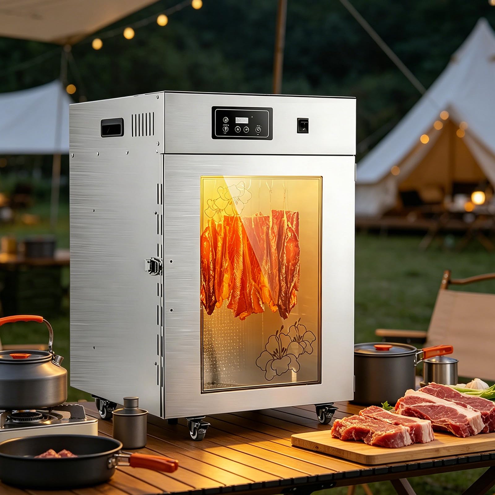 Sunseota Electric Food Dehydrator, Commercial Meat Dryer, Full Stainless Steel Large Capacity Food Dehydrators for Small Business, 2000W Fast Drying Machine for Jerky, Herbs, Dog Treats, Bakery