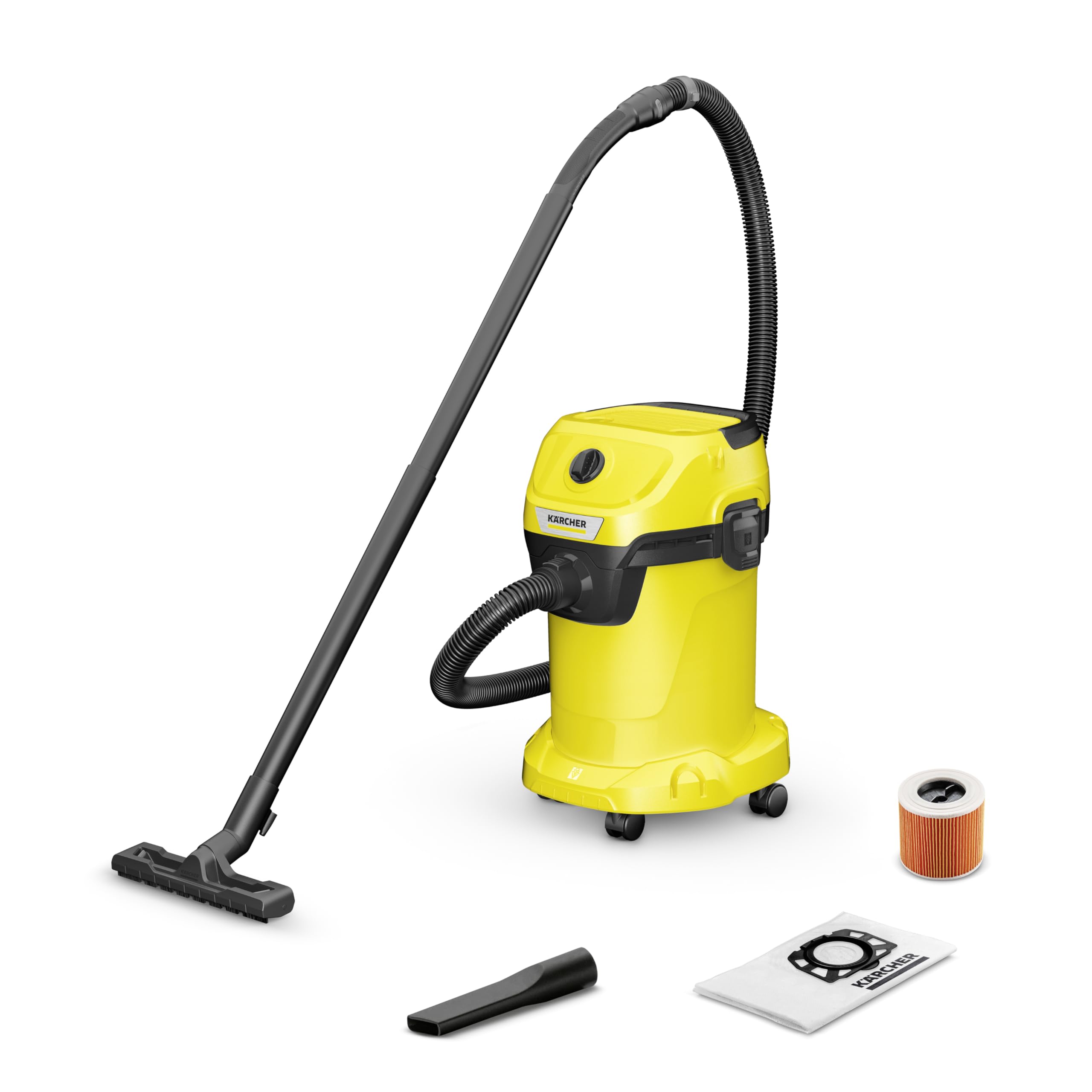 KARCHER Bidone aspiratutto WD 3 V-19/4/20 - Potenza nominale di ingresso: 1000 W - Potenza di aspirazione*: 230 W - Aspirazione: max. 230 mbar