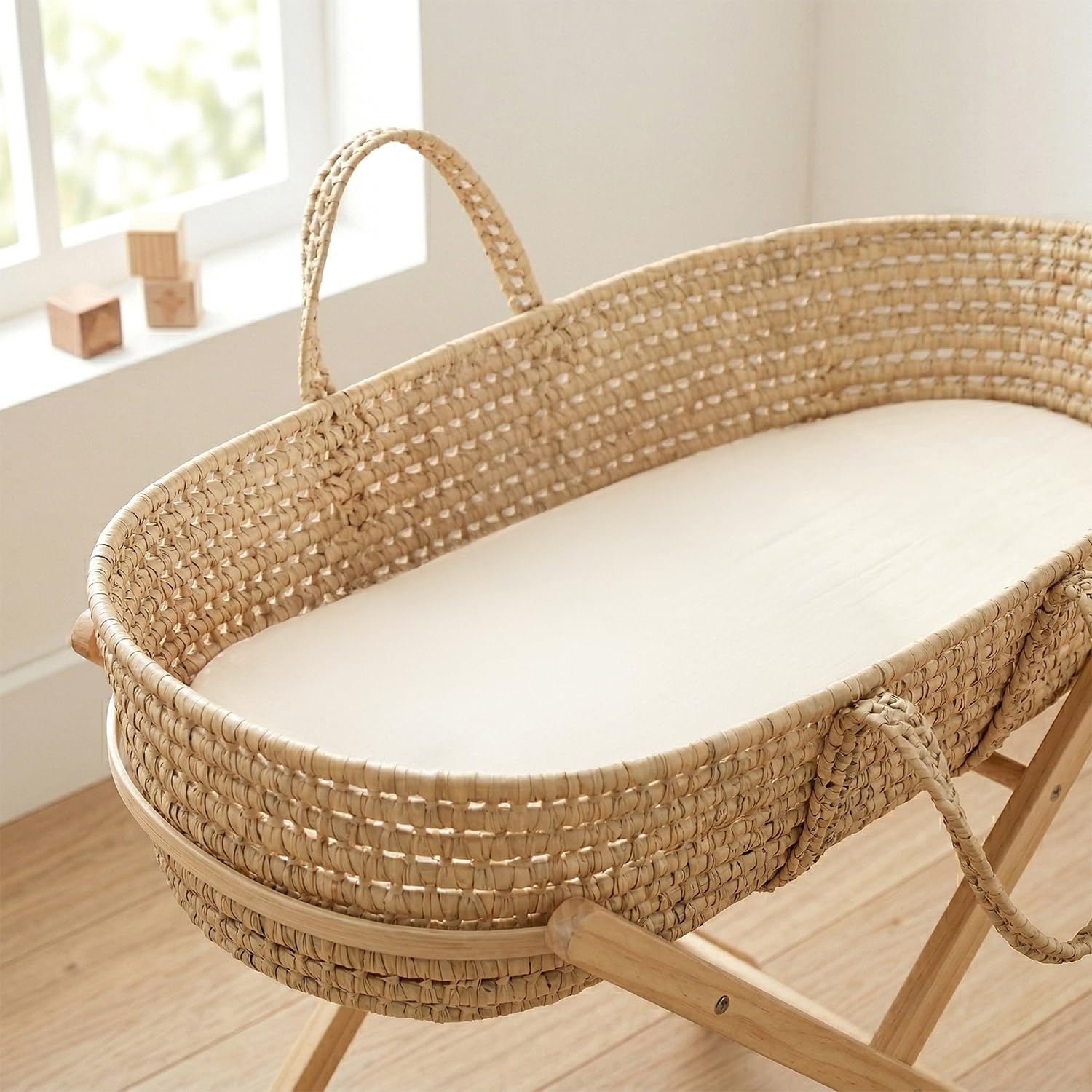 SEVIRA KIDS | Lot de 3 draps Housses couffin Panier moïse Coton Gallina - 70 x 30 cm - Made in France