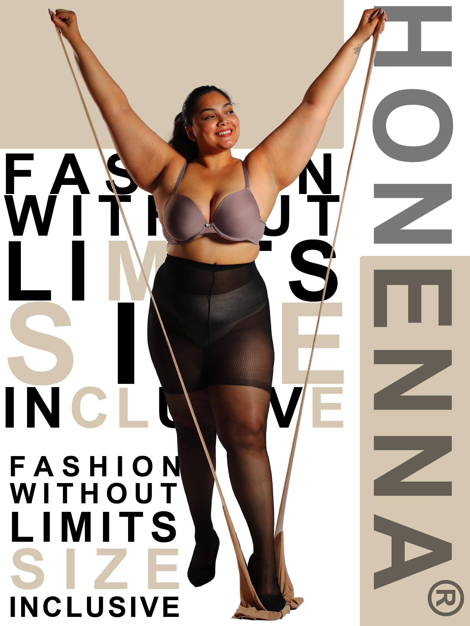 HONENNA 2 Pairs Plus Size Sheer Tights for Women, 17 Colors Ultra Thin Pantyhose Reinforced Toes High Waist Stockings 1XL-6XL: Black + Nude - 20denier - 2 Pairs 3X-Large-4X-Large Plus