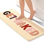 QJHOMO Get Naked Bath Mat Cute Bathroom Rugs Funny Non Slip Bathtub Decor Mats Super Absorbent Floor Carpet Machine Washable Bahtmat for Tub, Shower, Bedroom (16x24 inch)