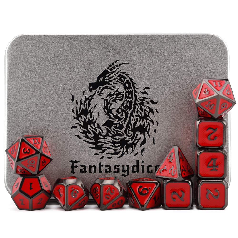 Buy Black Dragon Scales Metal Dice Set 11 Polyhedral Dice with Metal