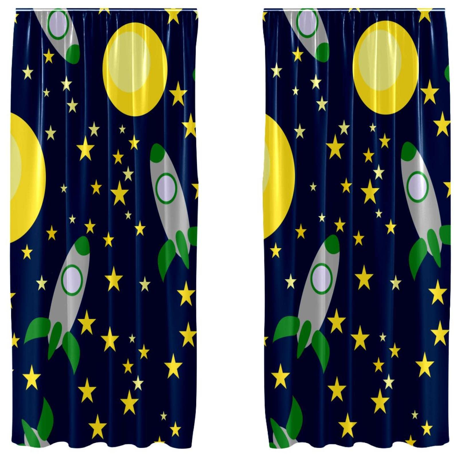 Cortinas opacas del espacio para habitación infantil de 2 paneles (55x84")