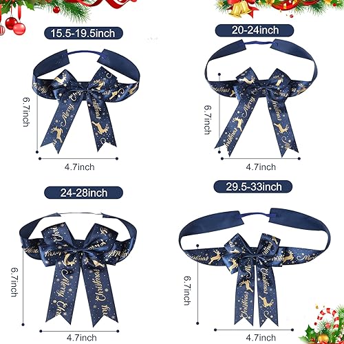 Miniatura 2 de 12 lazos elásticos de Navidad con lazos, lazos de regalo elásticos ajustables, lazos de cinta de grogrén rojo de Navidad para cajas de regalo de