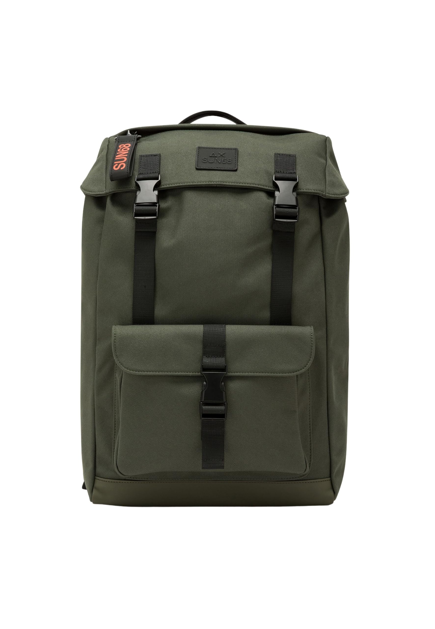 SUN68 ZAINO IN NYLON VERDE MILITARE SCURO