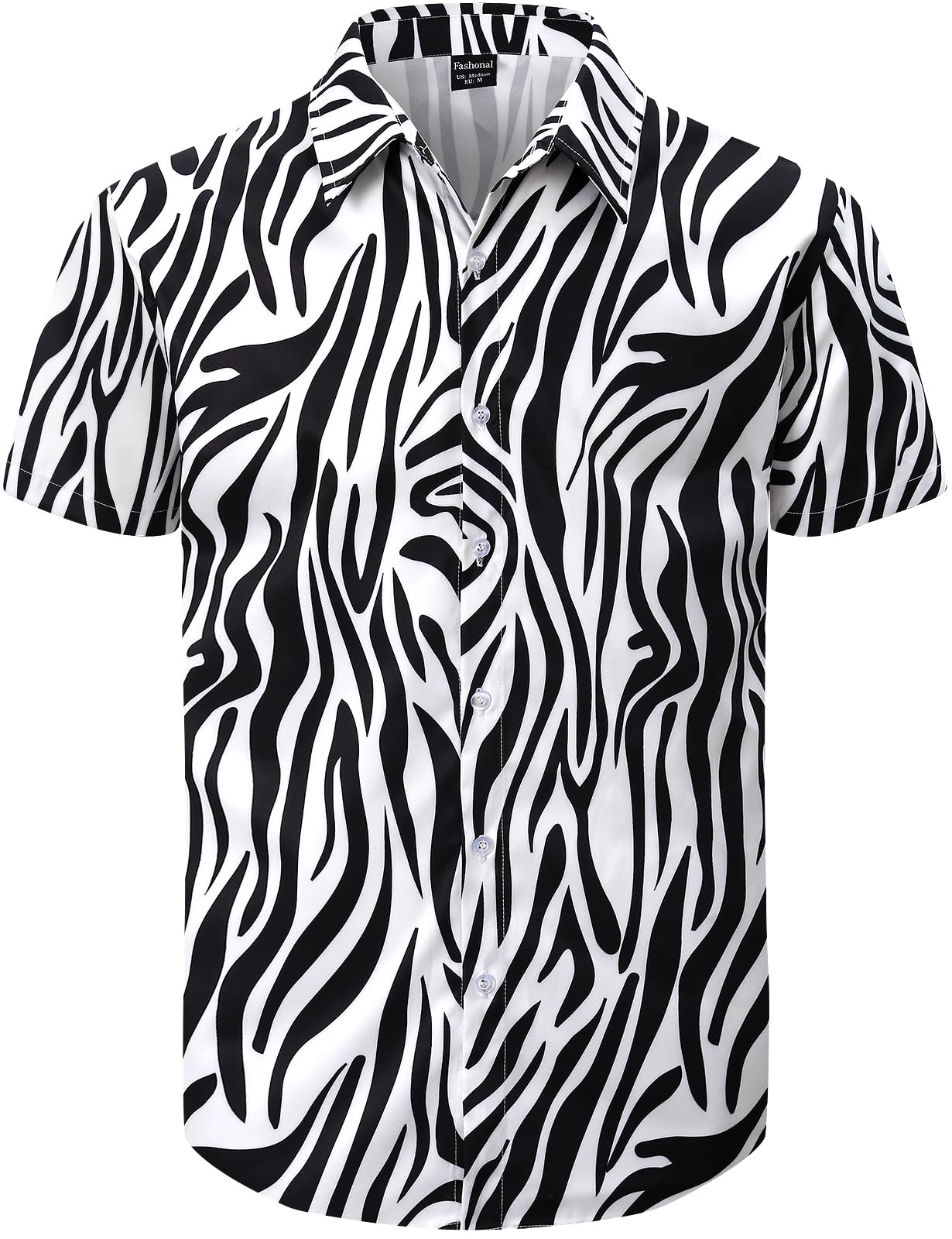 Fashonal Men's Animal Print Novelty Button Down Hawaiian Shirt, S-4XL