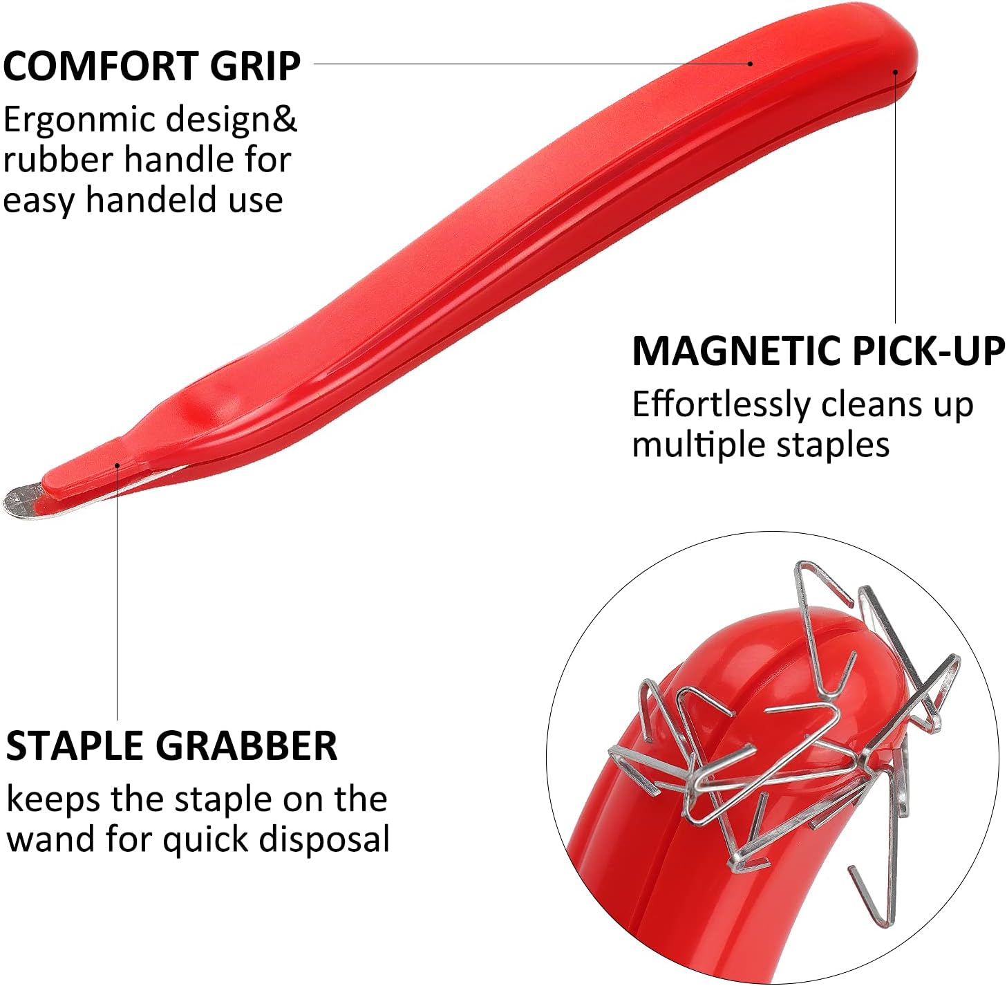 ZZTX 3 PCS Professional Magnetic Staple Remover Puller Rubberized Staples Remover Staple Removal Tool for School Office Home(Black, Blue, Red) : Everything Else