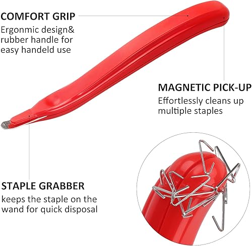 Miniatura 3 de ZZTX 3 piezas de extractor magnético profesional de grapas de goma, herramienta de extracción de grapas para la escuela, la oficina, el hogar