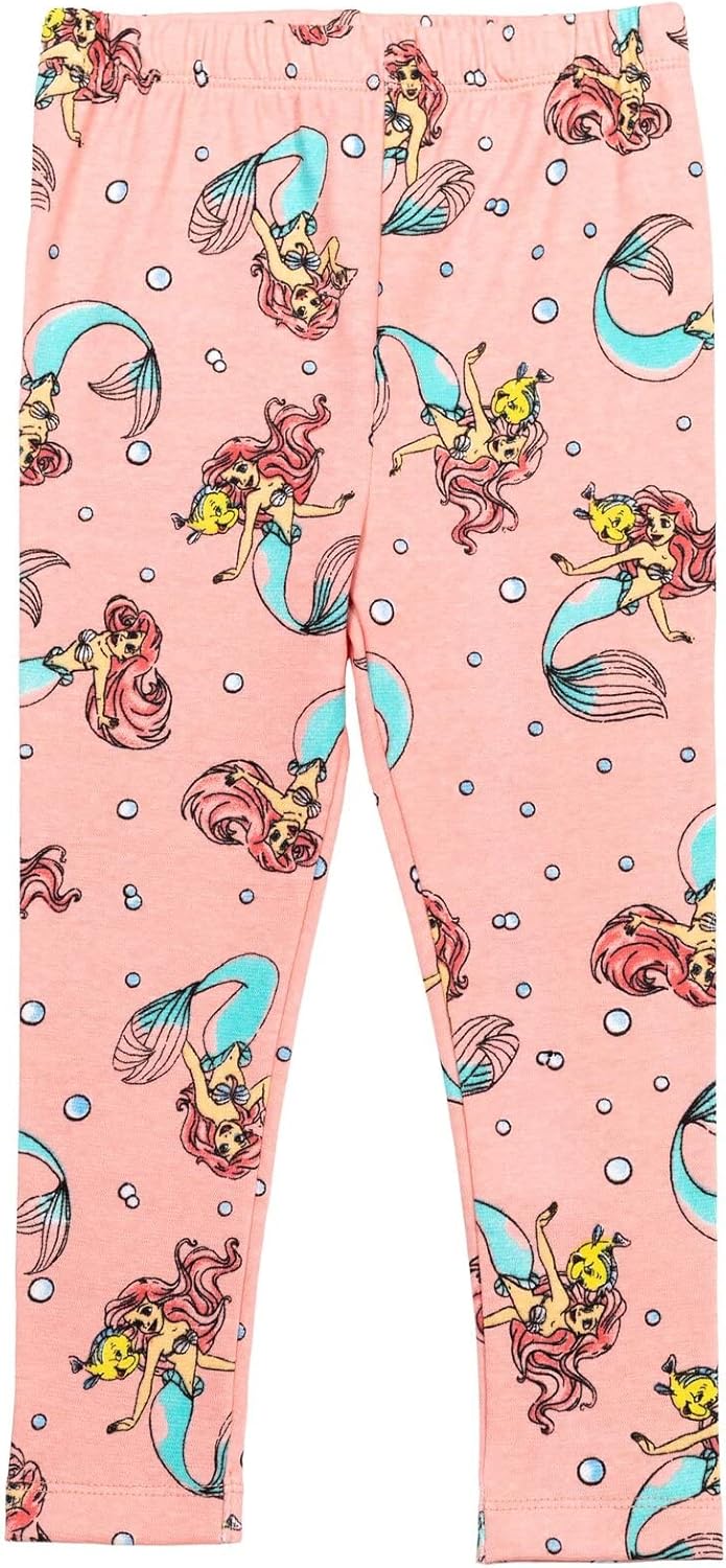 Disney Minnie Mouse Princess Ariel Frozen Little Mermaid T-Shirt Leggings and Scrunchie 3 Piece Outfit Set Infant to Big Kid - Image 5