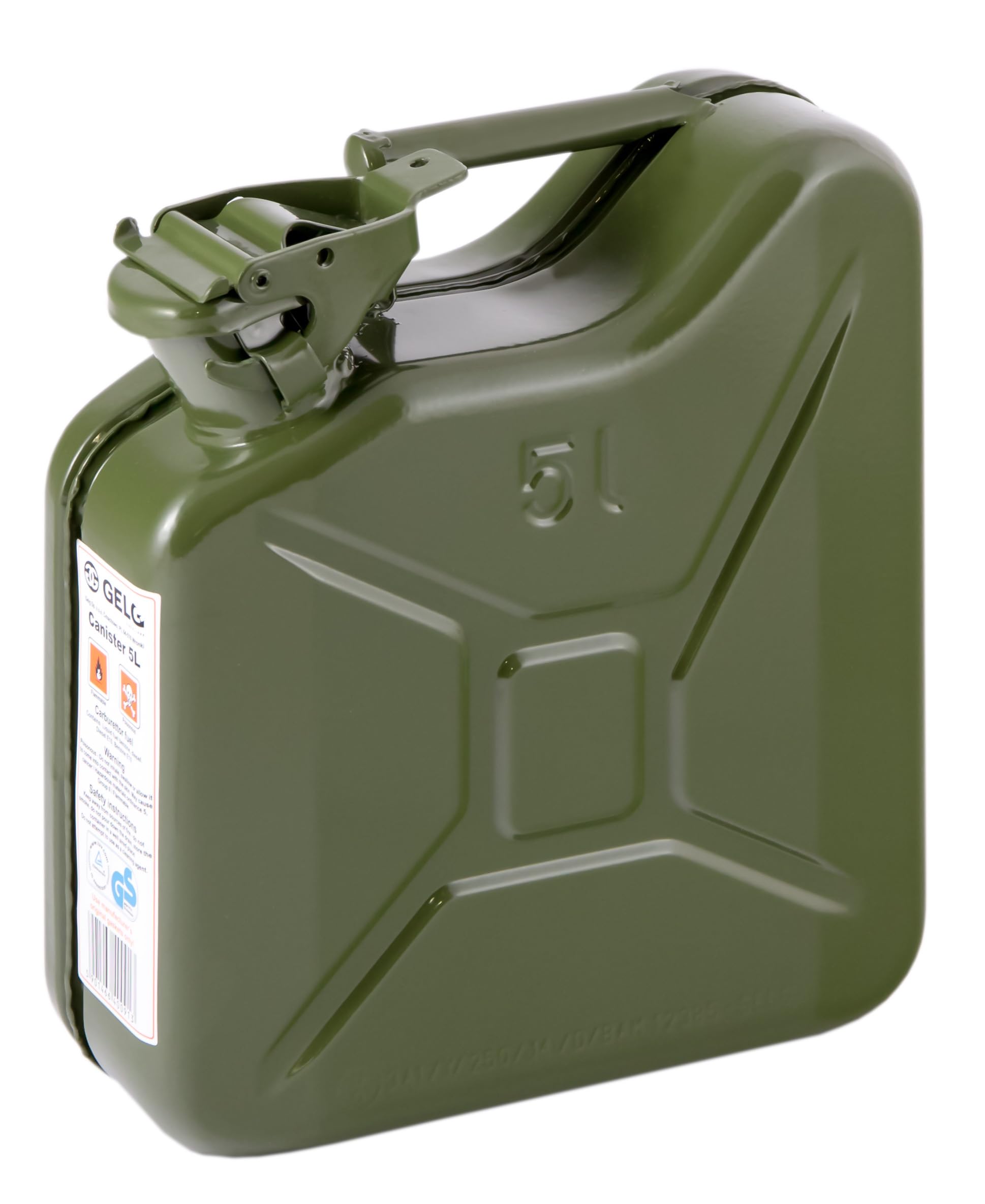 Jerrican metallique pour essence 5L homologue norme UN