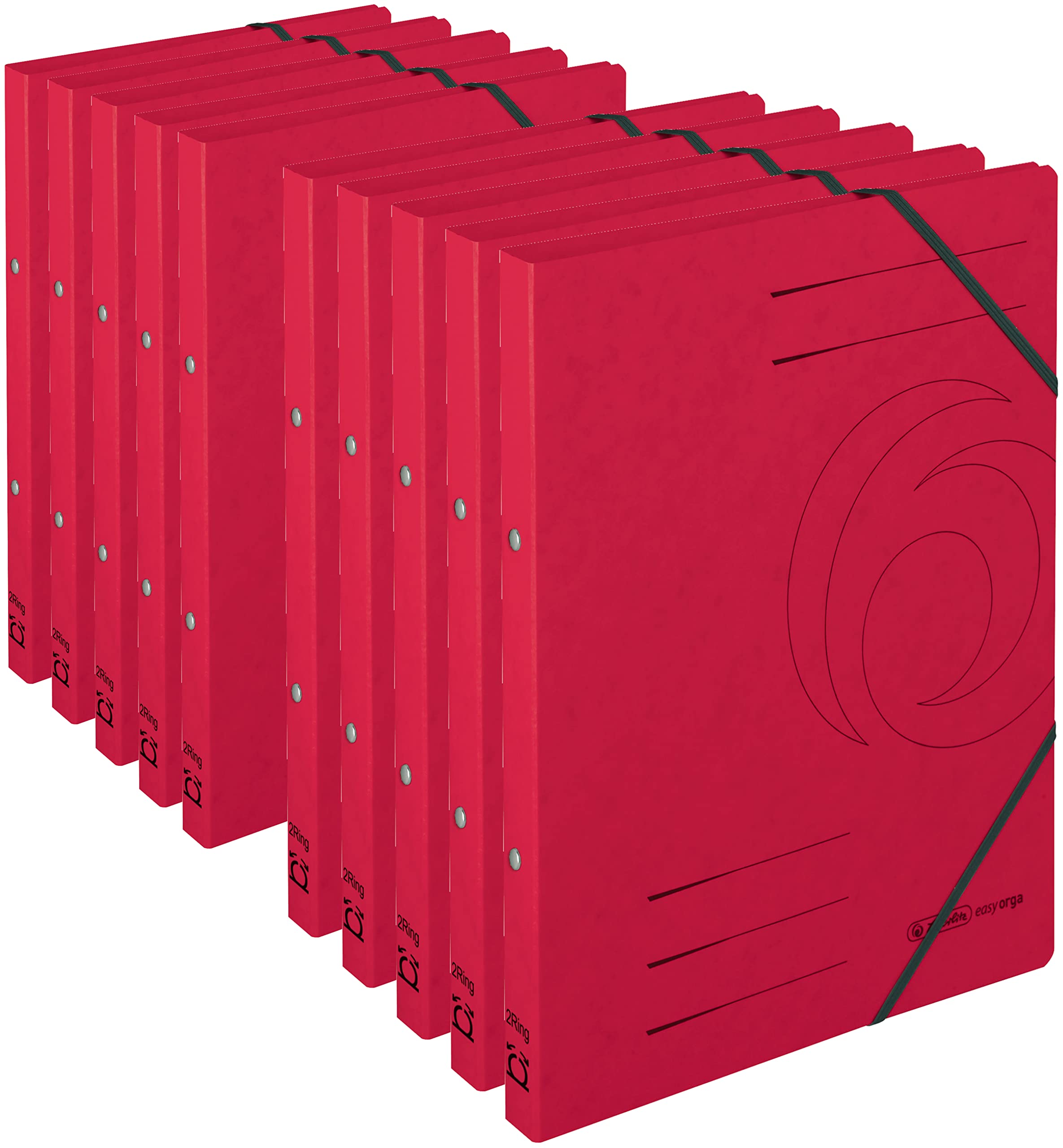 herlitz 11255460 Ringhefter "Quality", A4, rot, 2 Ring-Mechanik, Rückenbreite 25 mm, 10 Stück