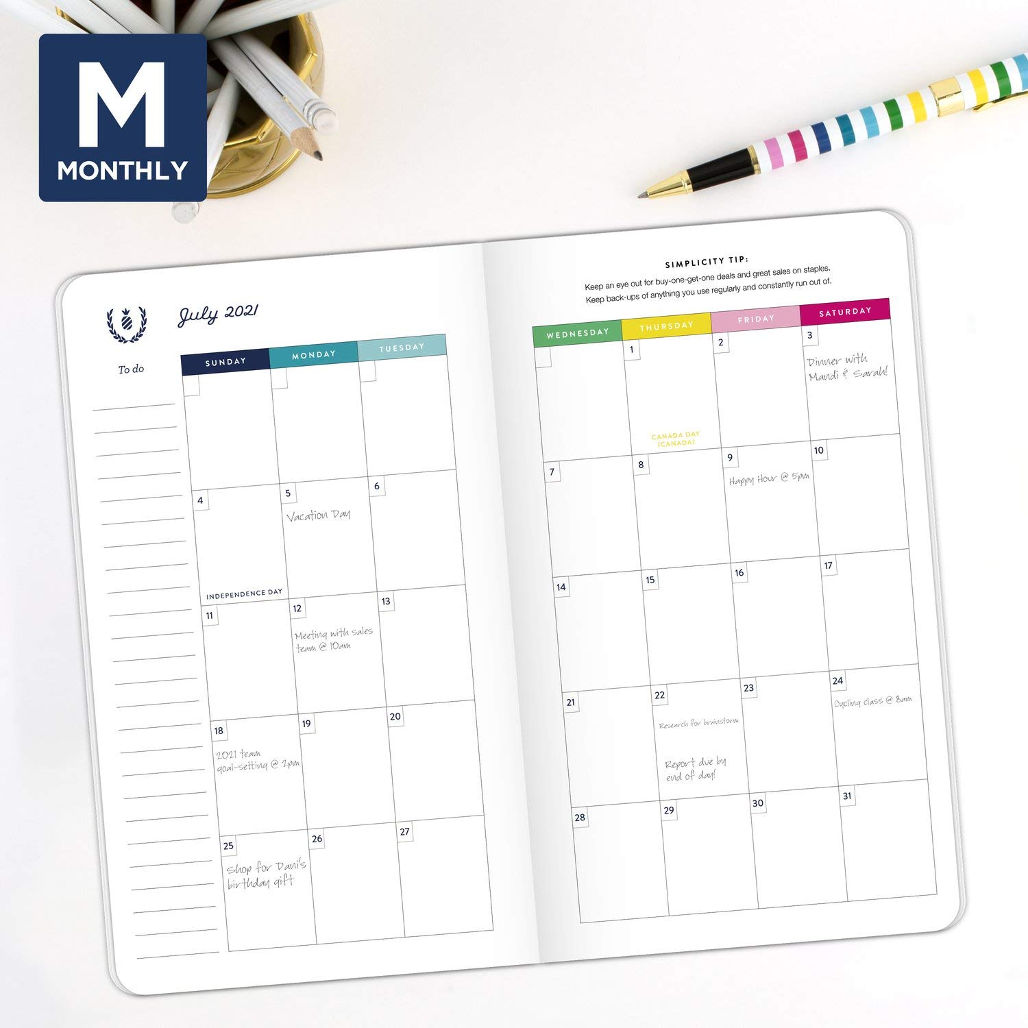 Akademischer Taschenkalender 2021–2023, vereinfacht von Emily Ley für AT-A-GLANCE 2-Jahres-Monatsplaner, 8,9 x 15,2 cm, Taschengröße, für Schule, Lehrer, Studenten, Dogwood (EL61–021A)