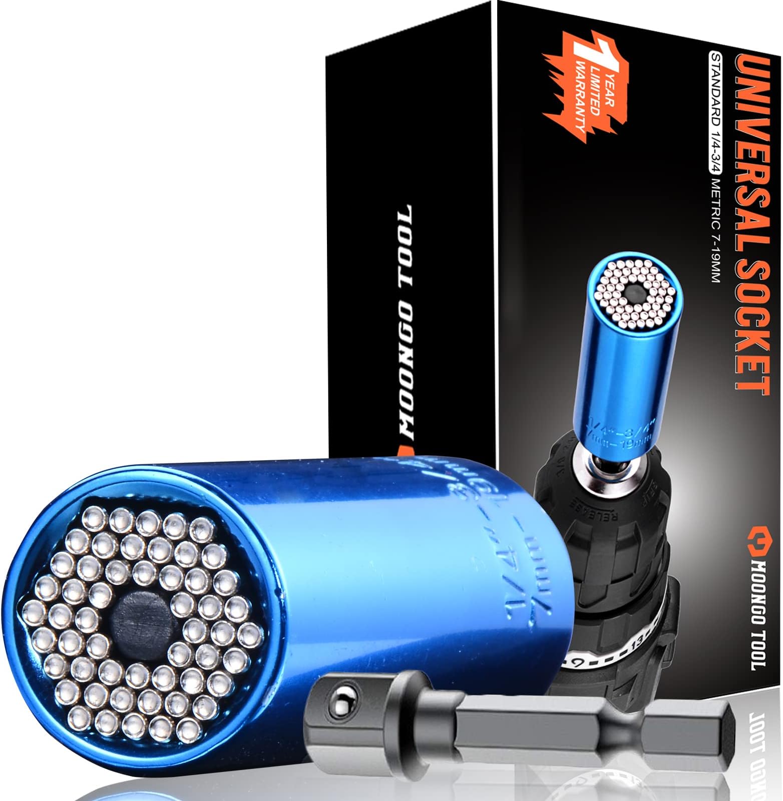 Universal Socket, Gifts for Dad from Daughter Son - Christmas Gifts for Men, Father/Dad, DIY Handyman, Husband, Guys, Boyfriend, Him, Unique Tools for Men (7-19mm) Power Drill Adapter