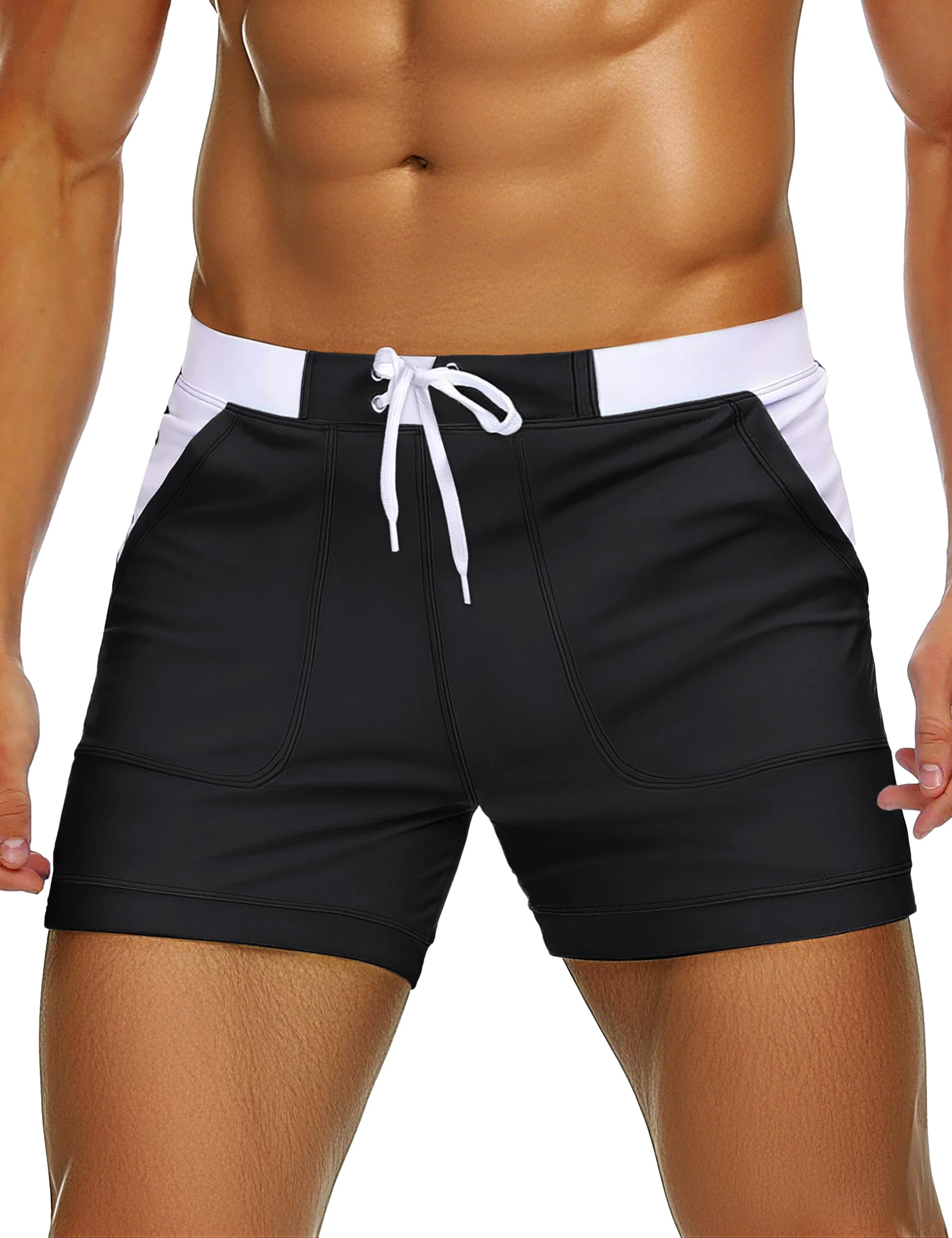 Sponsored Ad – Mens Swim Boxer Trunks Quick Dry Beach Surfing Swimming Shorts with Brief Mesh Lining
