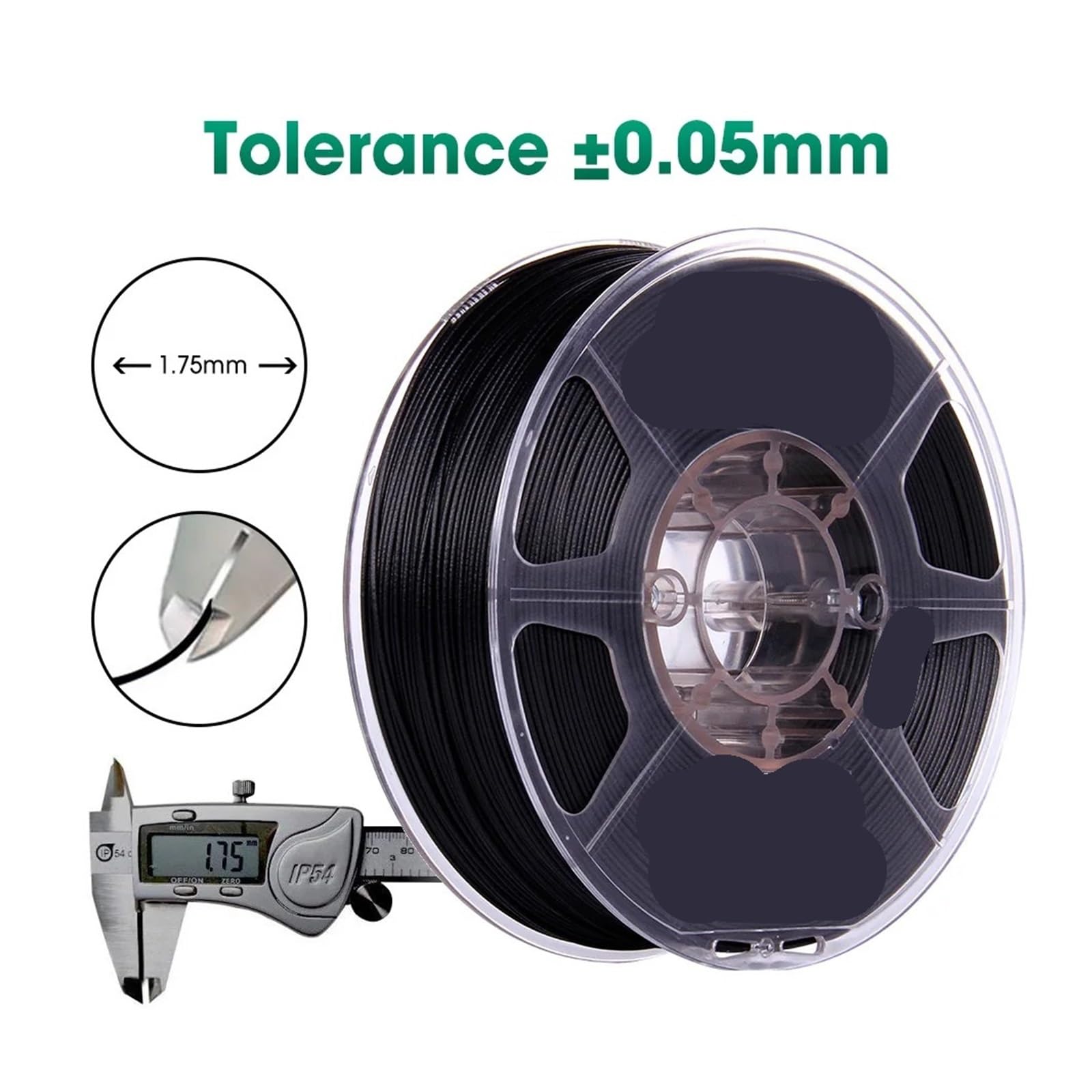 Kohlenstofffaserverstärktes Nylonfilament PA-CF 1,75 mm for 3D-Drucker, kg (2,2 lbs) Spule