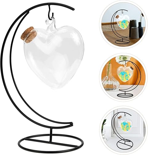 Miniatura 8 de Cabilock Botella de paisaje, botella de deseos, contenedor decorativo de estrella de origami, contenedor de vidrio de mesa con tapón de corcho