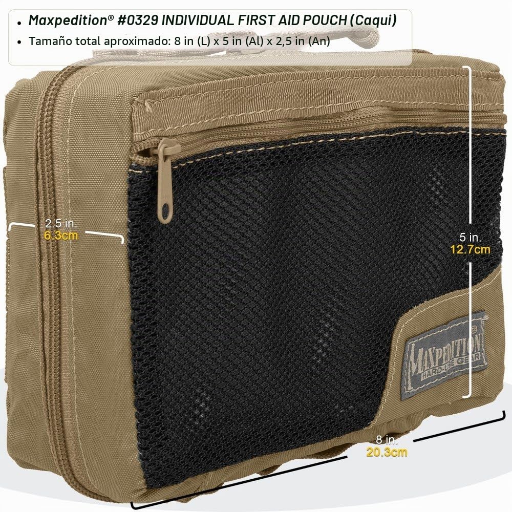 MAXPEDITION Bolsa individual de primeros auxilios (caqui)