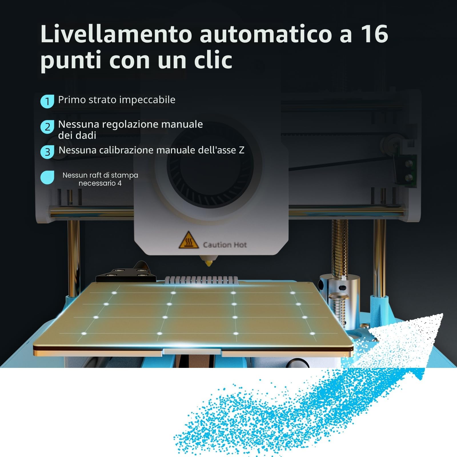 GEEETECH M1 Mini Stampante 3D, Stampante 3D per Principianti con estrusore a trasmissione diretta 250 mm/s per principianti con schermo a colori, Tre ventole di raffreddamento